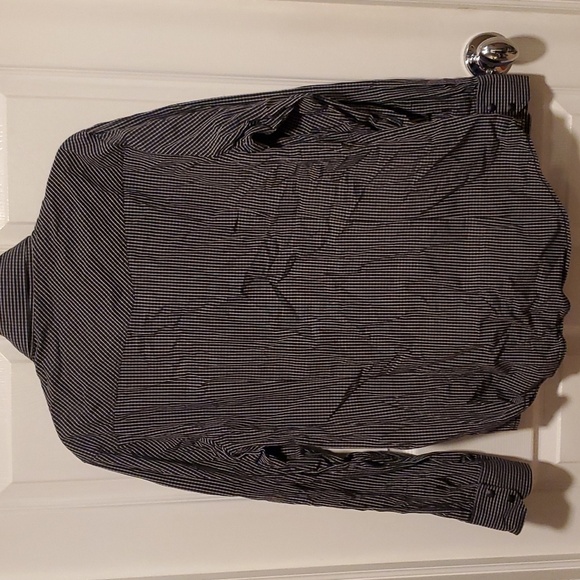 7 Diamonds Men's Black/White Plaid Button Down, Zip Down Long Sleeve - Large - Picture 6 of 9